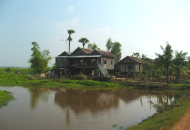 Traditioneel Khmer huis in Kampong Thom