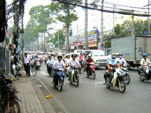 Backpacken Ho Chi Minh stad verkeer