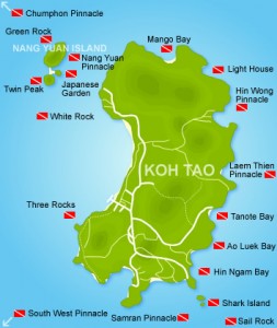 Backpacken Koh Tao kaart