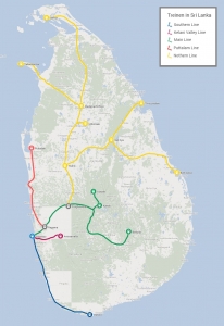 Spoorweg netwerk Sri Lanka